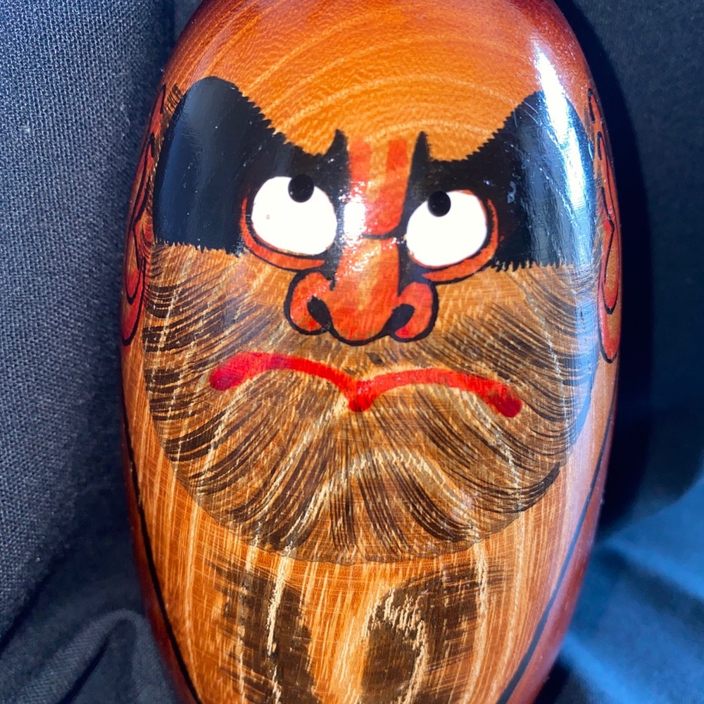 Daruma Japanese wooden doll Newport kokeshi Handcrafted. - Picture 2 of 10